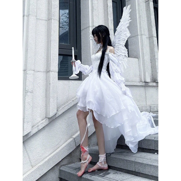 Bộ Áo Tay Phồng + Chân Váy Lưới Lưng Cao Thời Trang Mùa Xuân Mới 2023 Cho Nữ