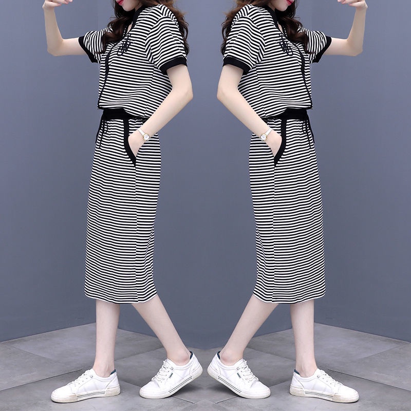 Set Áo Váy Kẻ Sọc Phong Cách Châu Âu Thời Trang Mùa Hè 2023