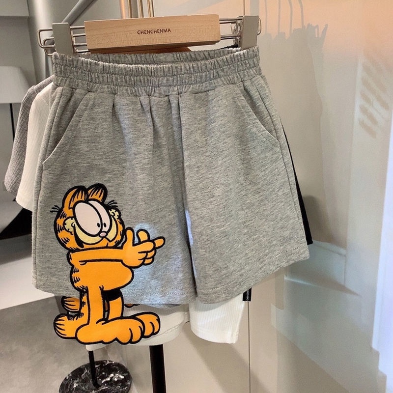 Quần Short Bé Trai Dễ Thương Cá Tính,Quần Short Họa Tiết Mèo Garfield Hoạt Hình Ba Chiều Giản Dị Dành Cho Bé Trai