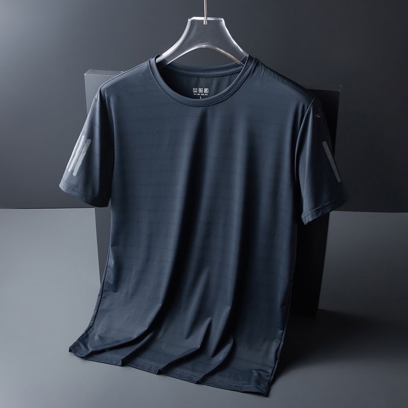 Áo Thun Tay Ngắn Dáng Rộng Bằng Lụa Lạnh Nhanh Khô Thời Trang Mùa Hè Hàng Mới Dành Cho Bạn Nam Cỡ L-6XL