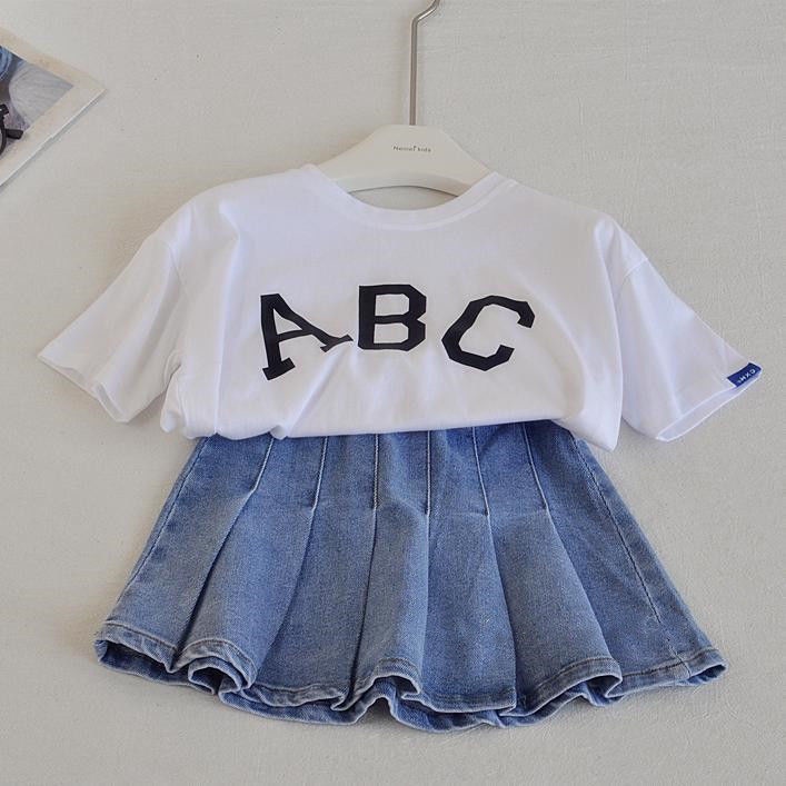 ~ Chân Váy Denim Xếp Ly Phong Cách Mới 2023 Dễ Phối Đồ Thời Trang Cho Bé Gái