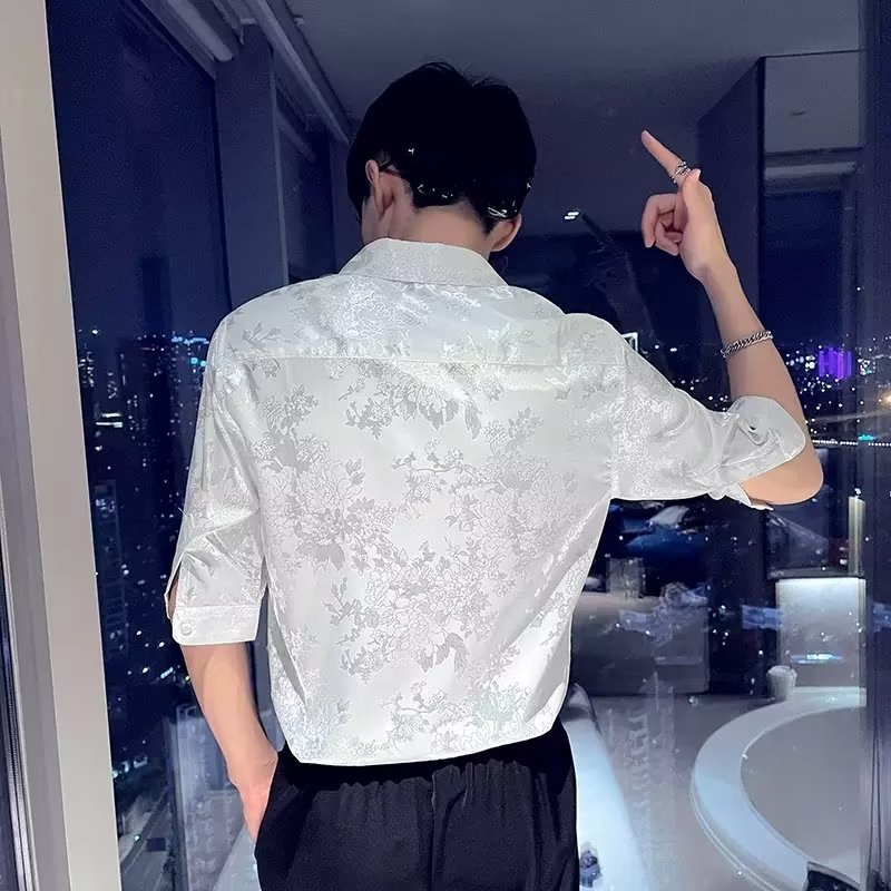 Áo Sơ Mi Tay Dài Màu Trơn In Họa Tiết 2 Màu Sắc Tùy Chọn Size M-3XL Thời Trang Mùa Xuân Cho Nam