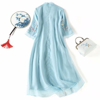  Hàng Mới Về Đầm Sườn Xám Cách Tân Dáng Rộng Thêu Họa Tiết Phong Cách Trung Hoa Cổ Điển Thời Trang Mùa Hè 2022 Hàng Mới 23 