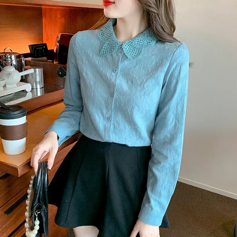 Áo Sơ Mi Cotton Tay Dài Cổ Bẻ Thời Trang Xuân 2023 Cho Nữ