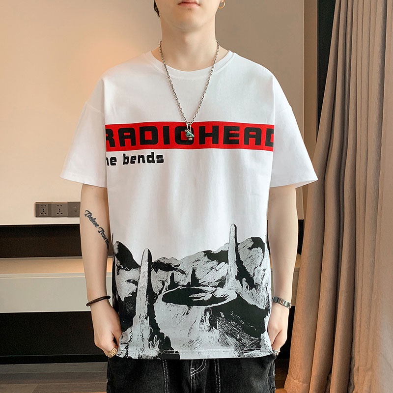 Áo Thun Lụa Lạnh Tay Ngắn Dáng Rộng Phong Cách Thời Trang Mùa Hè Hàn Quốc Cho Nam Giới
