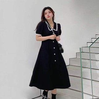 Đầm Công Chúa Cổ Búp Bê Màu Đen Phong Cách Pháp Cho Nữ