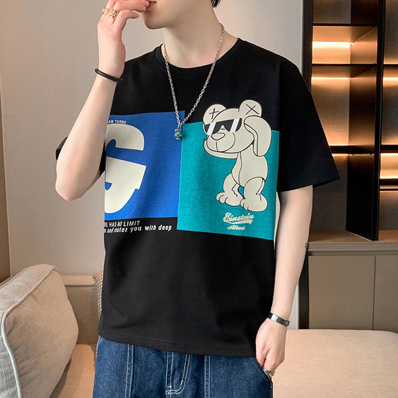 Áo Thun Tay Ngắn Dáng Rộng Thời Trang Mùa Hè Đơn Giản Cho Nam