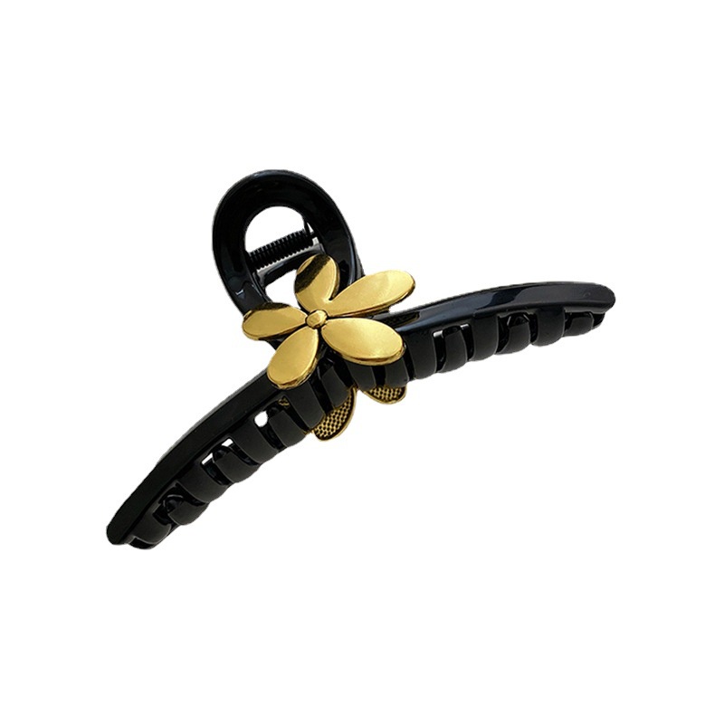 Kẹp Tóc Cỡ Lớn Màu Đen Phong Cách Hàn Quốc Cổ Điển Thời Trang Mùa Hè Cho Nữ