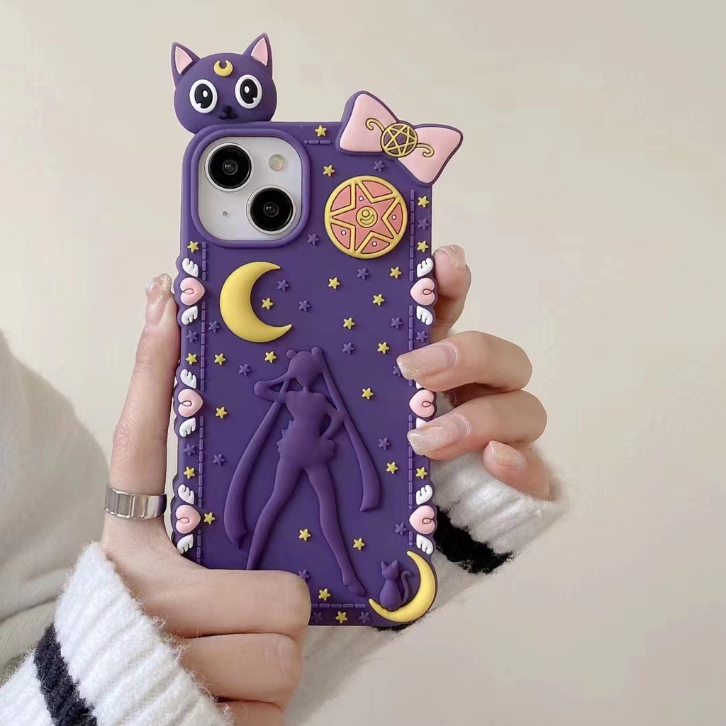 Ốp Điện Thoại Silicon Mềm Hình Cún / Mèo Luna Hoạt Hình Xinh Xắn Cho iPhone14 13 11 12 Pro MAX