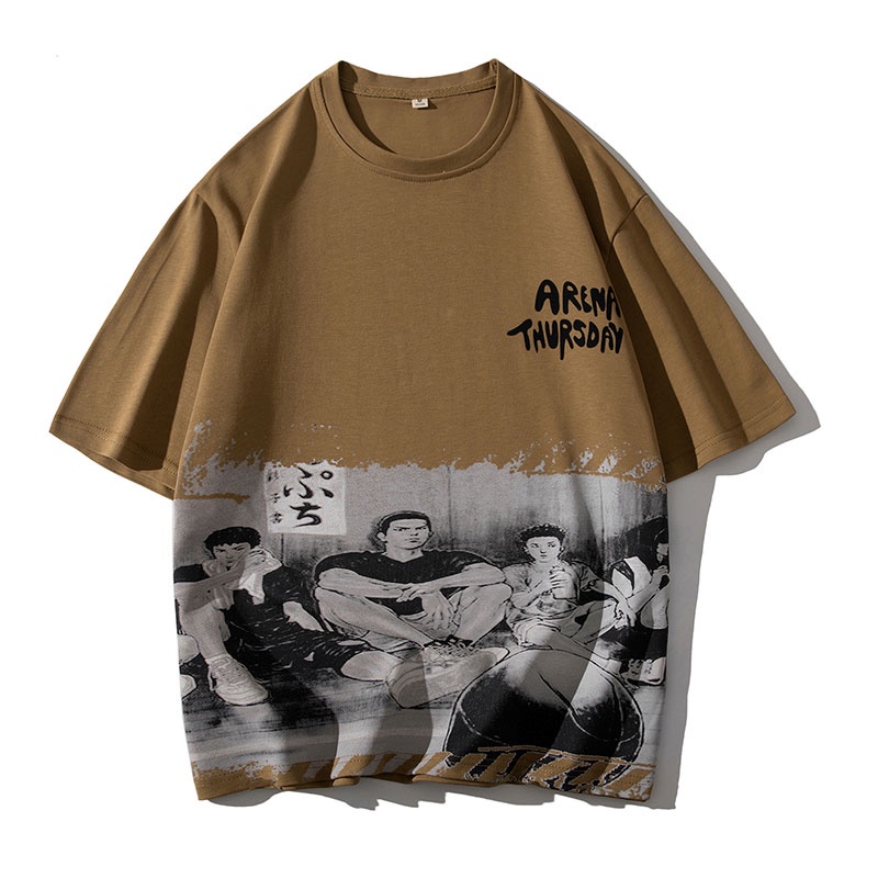 Áo Thun Ngắn Tay Dáng Rộng In Hình Giản Dị Thời Trang Dành Cho Nam