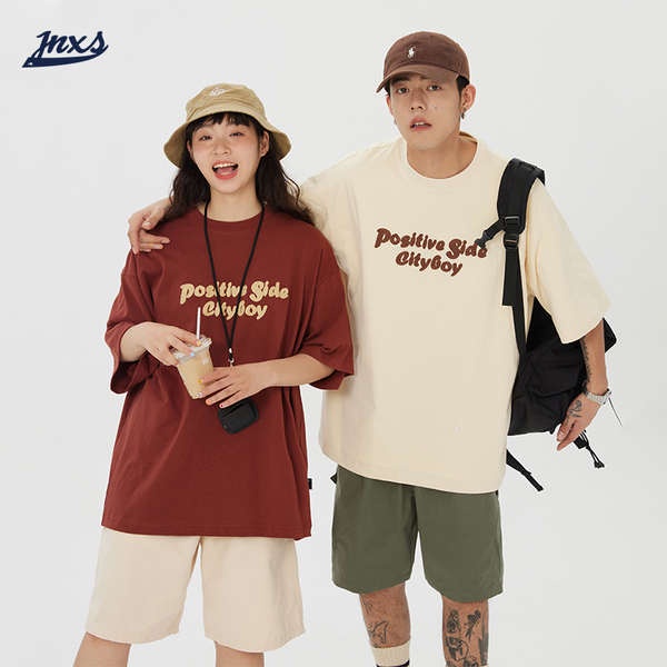 Ông Jnxs Mr. Jnxs Mr. Áo Thun Tay Ngắn Thêu LOGO Vui Nhộn Phong Cách Đường Phố Nhật Bản Thời Trang Mùa Hè Cho Nam Và Nữ