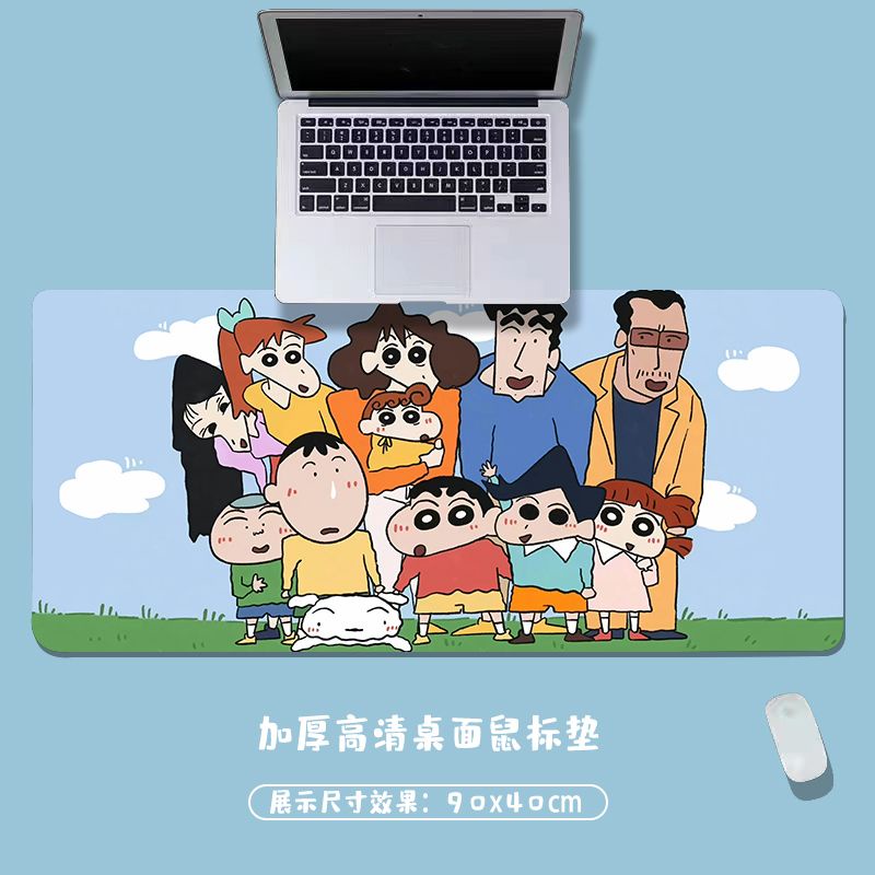 Tấm Lót Chuột Và Bàn Phím Cỡ Lớn Dày Dặn In Hoạt Hình Cậu Bé Bút Chì Shin-Chan Dễ Thương