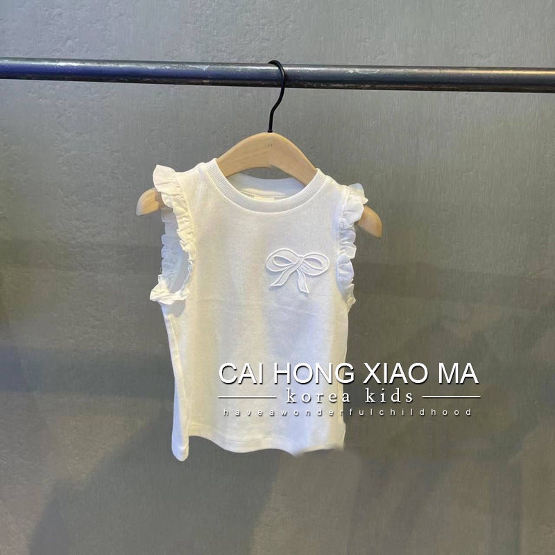 Áo Thun Không Tay Cổ Tròn Phong Cách Phương Tây Thời Trang Mùa Hè Dành Cho Bé Gái