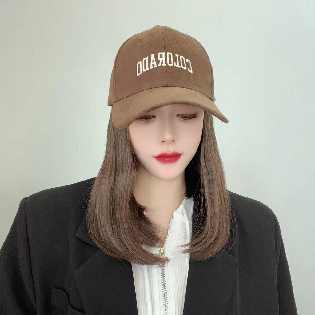 Mới Bộ Tóc Giả Ngắn Kèm Mũ Đội Thời Trang Dành Cho Nữ