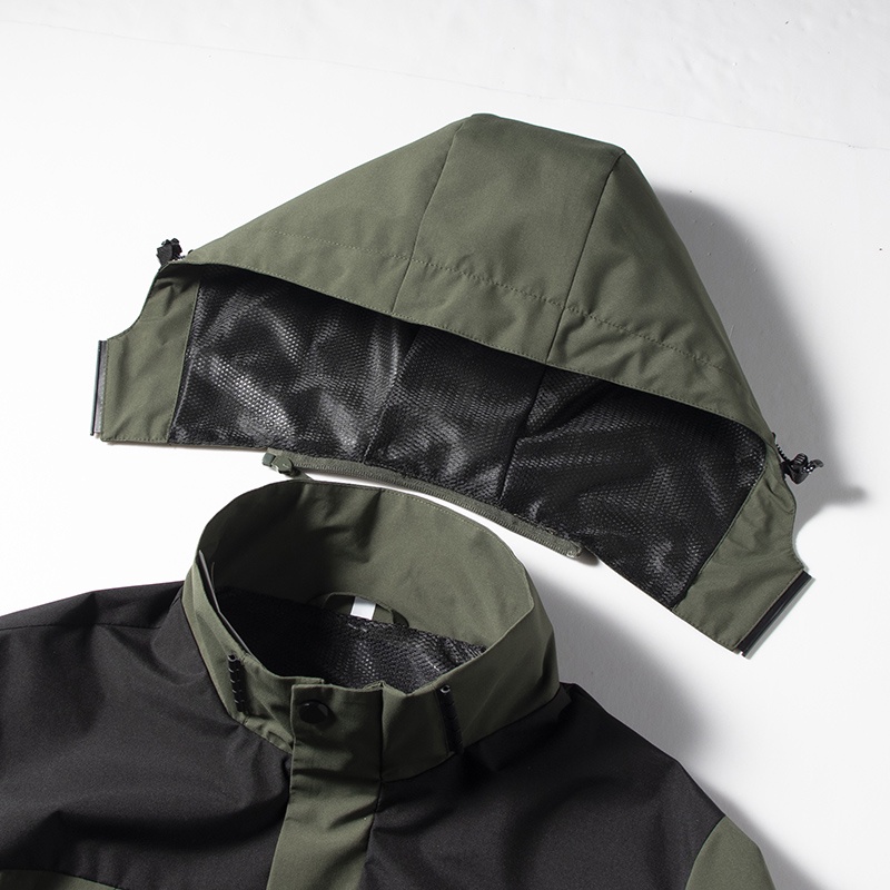 Áo Khoác Gió Chống Thấm Nước Có Mũ Trùm Cá Tính Dành Cho Nam
