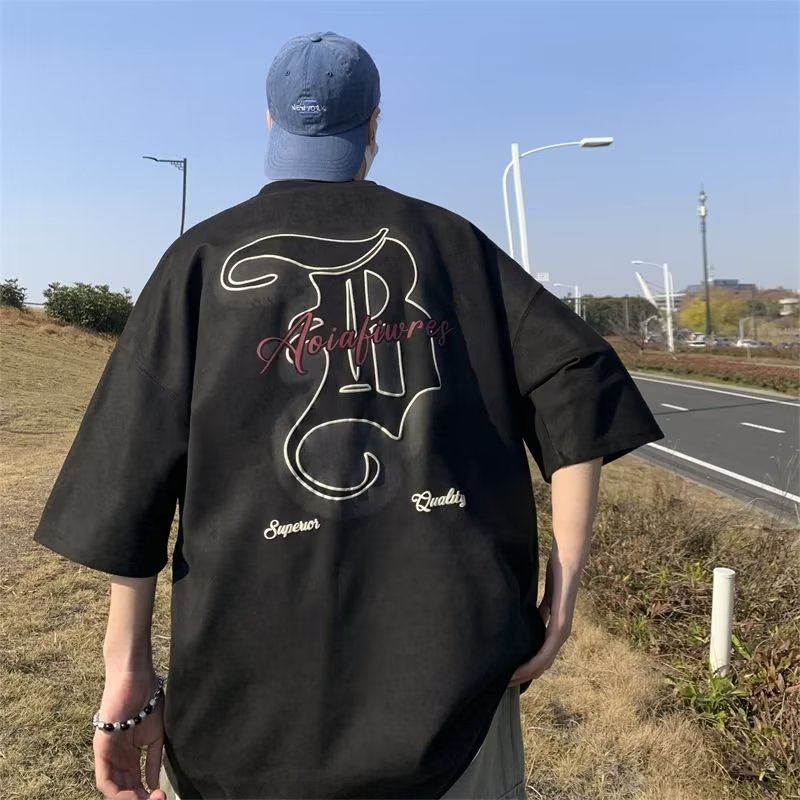 M-8XL áo phông nam big size Áo Thun cotton oversize Tay Ngắn Cổ Tròn In Chữ graffiti Nâng Cao Cho Nam