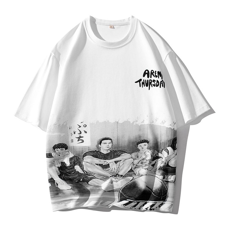 Áo Thun Ngắn Tay Dáng Rộng In Hình Giản Dị Thời Trang Dành Cho Nam