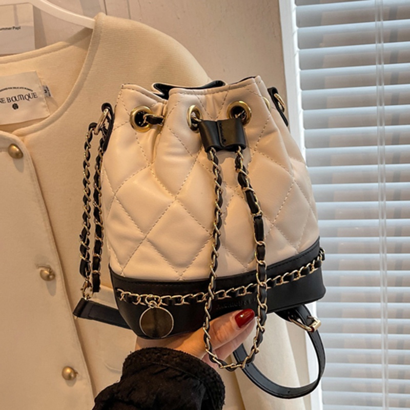 Túi Đeo Chéo Dây Rút MINGA Họa Tiết Kim Cương Caro da PU Cao Cấp Dành Cho Nữ Thiết Kế Sang Chảnh 6512 B-22