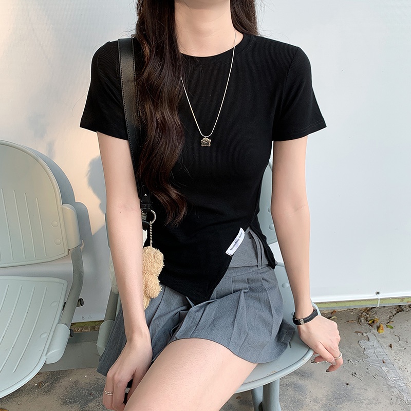 NRVP Áo Thun Tay Ngắn Dáng Ôm In Họa Tiết Độc Đáo Thời Trang Đường Phố Hàn Quốc Cho Nữ