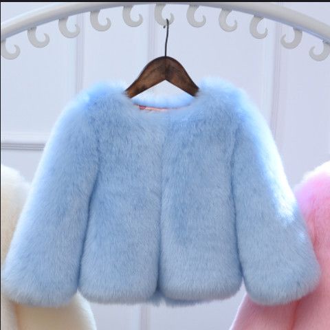 Áo Khoác Giả Lông Cáo Dày Dặn Ấm Áp Thời Trang Thu Đông Mới Cho Bé Gái