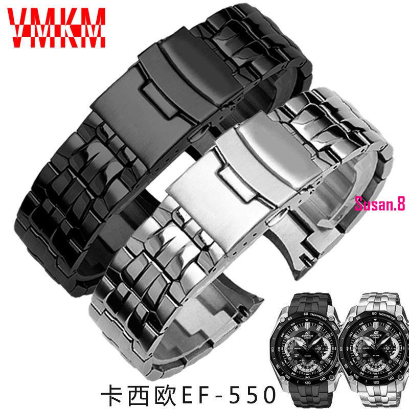 Dây Đồng Hồ Đeo Tay Thời Trang Bằng Thép Không Gỉ Chống Thấm Nước Dành Cho Casio Red Bull EF-550D