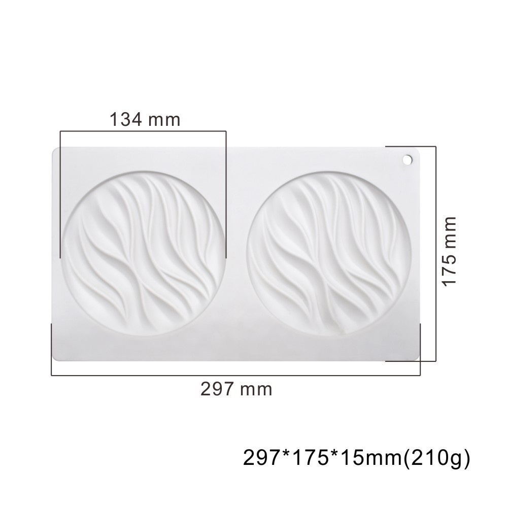 Khuôn Silicone 26.6cm Làm Bánh 2 Ngăn Hình Sóng Tròn Đẹp Mắt