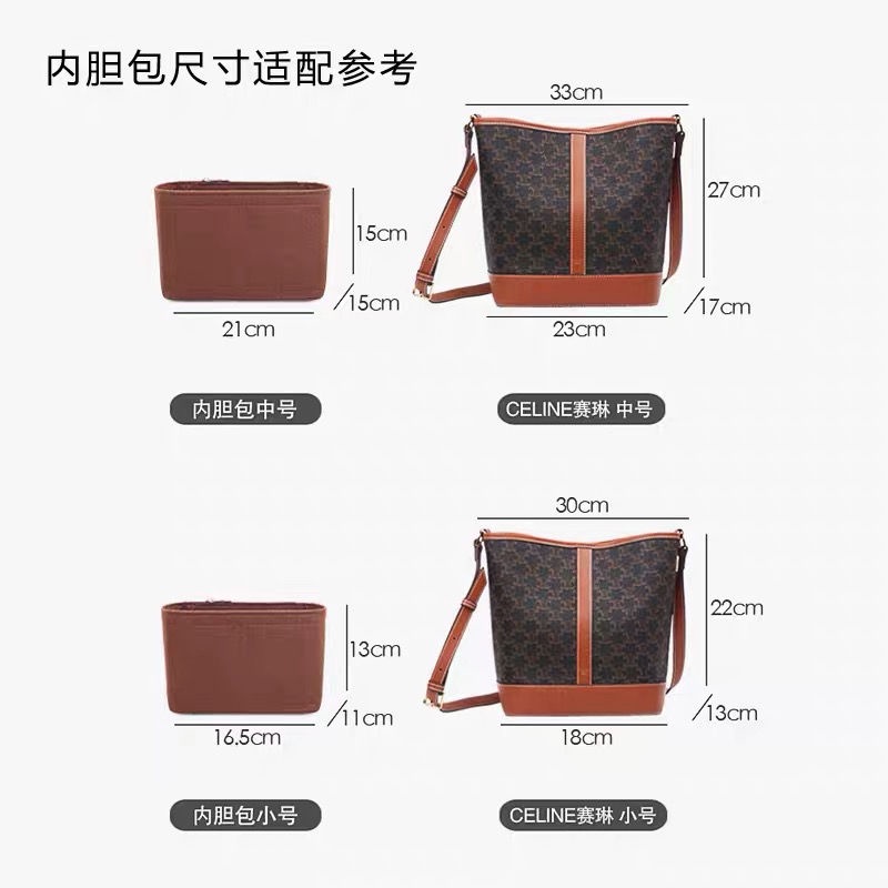 Túi Xách Bucket Lót Giữa Cerlin Liner Cỡ Vừa Gọn Gàng Cho Nữ
