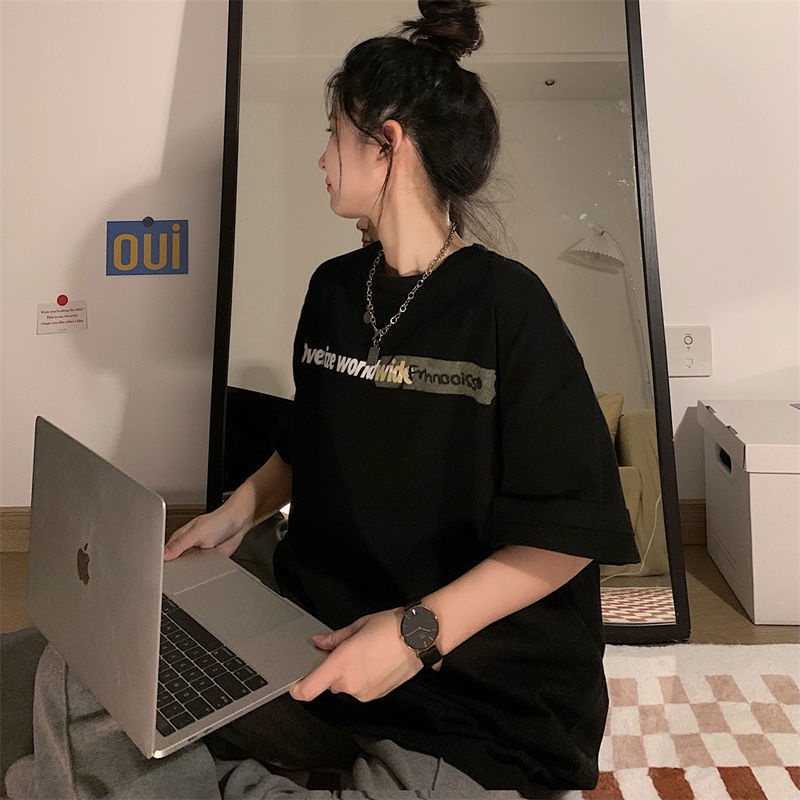 Áo Thun 100% Cotton Tay Ngắn Dáng Rộng Phong Cách Âu Mỹ Thời Trang Mùa Hè Cho Nam Và Nữ