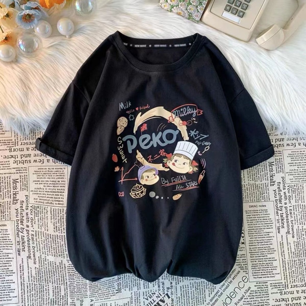 Áo Thun Cotton Tay Ngắn Họa Tiết Hoạt Hình Thời Trang 2023 Cho Bé Gái