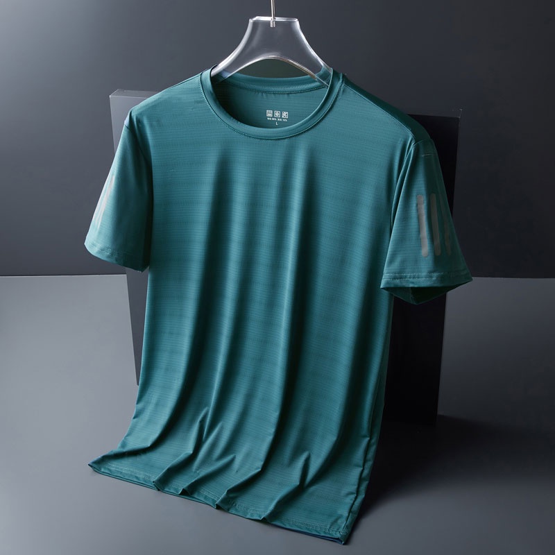 Áo Thun Tay Ngắn Dáng Rộng Bằng Lụa Lạnh Nhanh Khô Thời Trang Mùa Hè Hàng Mới Dành Cho Bạn Nam Cỡ L-6XL