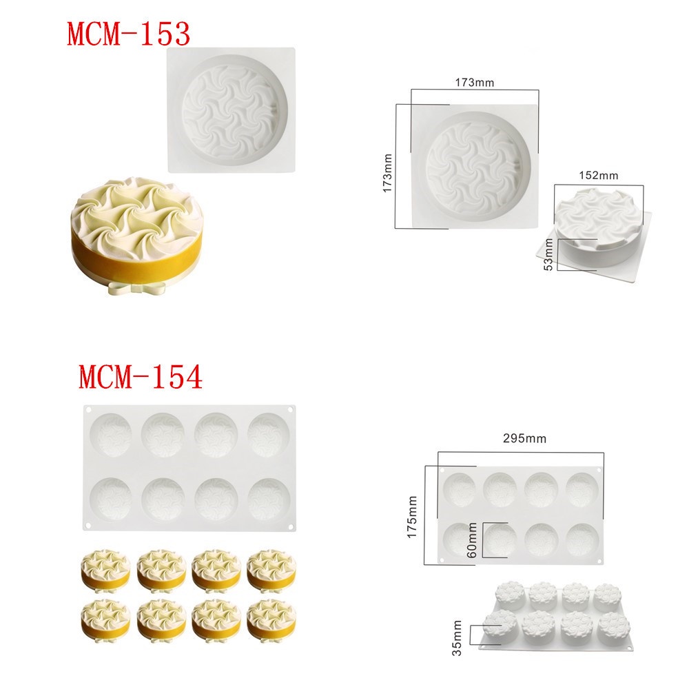 Khuôn Silicone 8 Ngăn Tạo Hình Xoắn Ốc Trang Trí Bánh