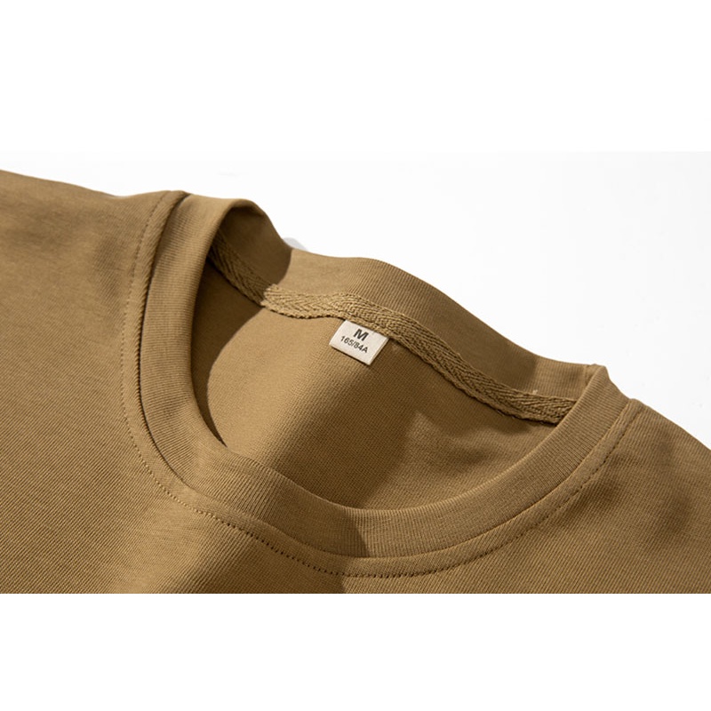 Áo Thun Lụa Lạnh Mỏng Tay Lửng Cổ Tròn Nhanh Khô Thời Trang Mùa Hè Cho Nam