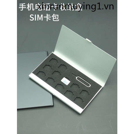 Hộp Đựng Thẻ sim Điện Thoại Di Động Hai Lớp nano Mini Gọn Nhẹ
