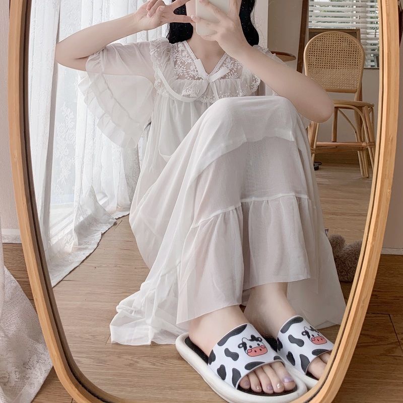 Hàng Mới Về Đầm Ngủ Dáng Suông Mùa Hè 23 Influencer Phong Cách Công Chúa Ngọt Ngào Siêu Mát Mẻ Mặc Ngoài Trời Thời Trang Mùa Hè Mới Cho Nữ