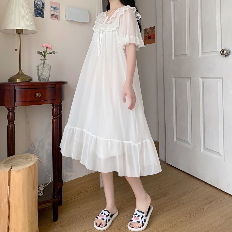 Hàng Mới Về Đầm Ngủ Dáng Suông Mùa Hè 23 Influencer Phong Cách Công Chúa Ngọt Ngào Siêu Mát Mẻ Mặc Ngoài Trời Thời Trang Mùa Hè Mới Cho Nữ