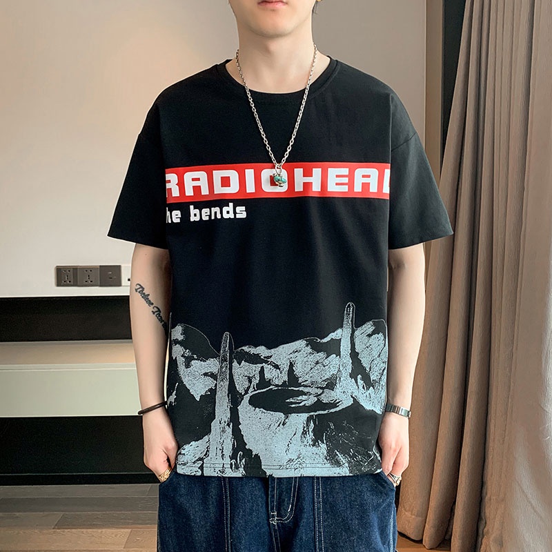 Áo Thun Lụa Lạnh Tay Ngắn Dáng Rộng Phong Cách Thời Trang Mùa Hè Hàn Quốc Cho Nam Giới