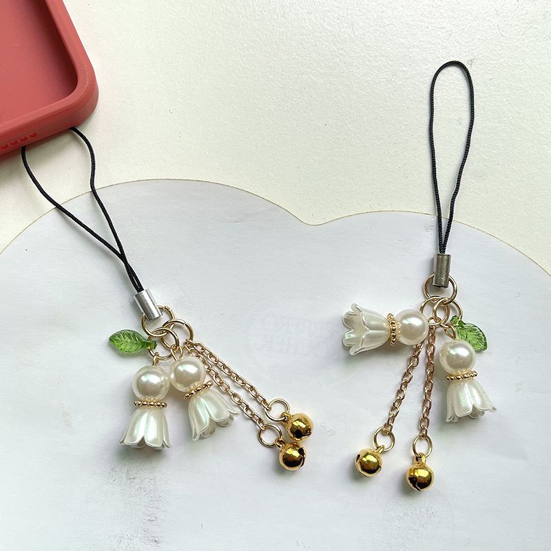 Dây Treo Điện Thoại Di Động Ổ Đĩa U / Hoa Lily Đính Ngọc Trai Chống Bụi diy