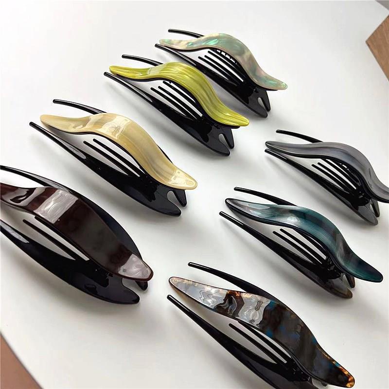 Kẹp Tóc Đuôi Ngựa Cỡ Lớn Màu Trơn Phong Cách Hàn Quốc Đơn Giản