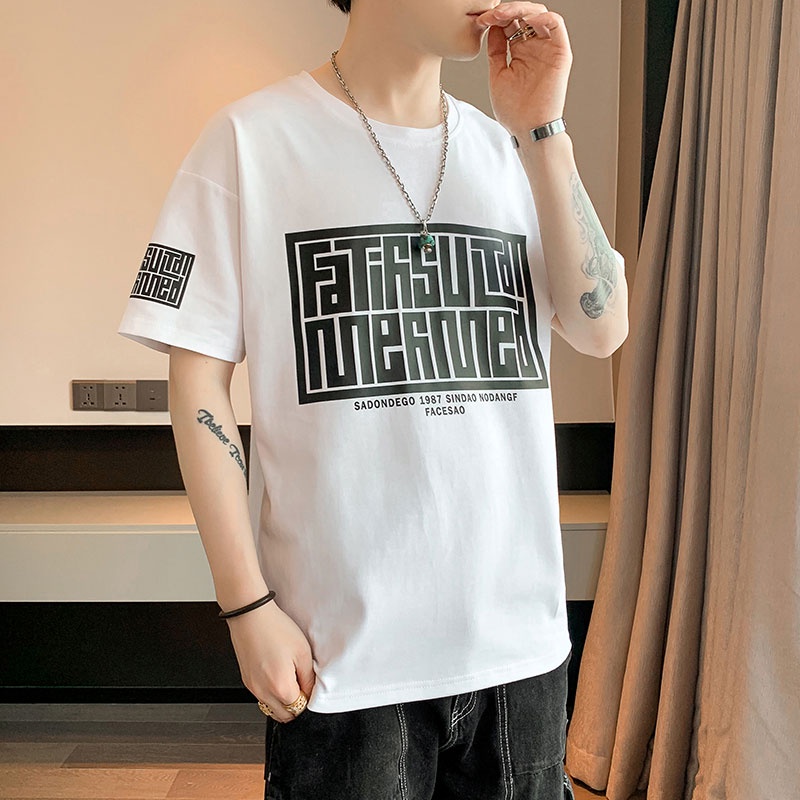 Áo Thun Tay Ngắn Cổ Tròn In Hình Thời Trang Mùa Hè Mới Cho Nam