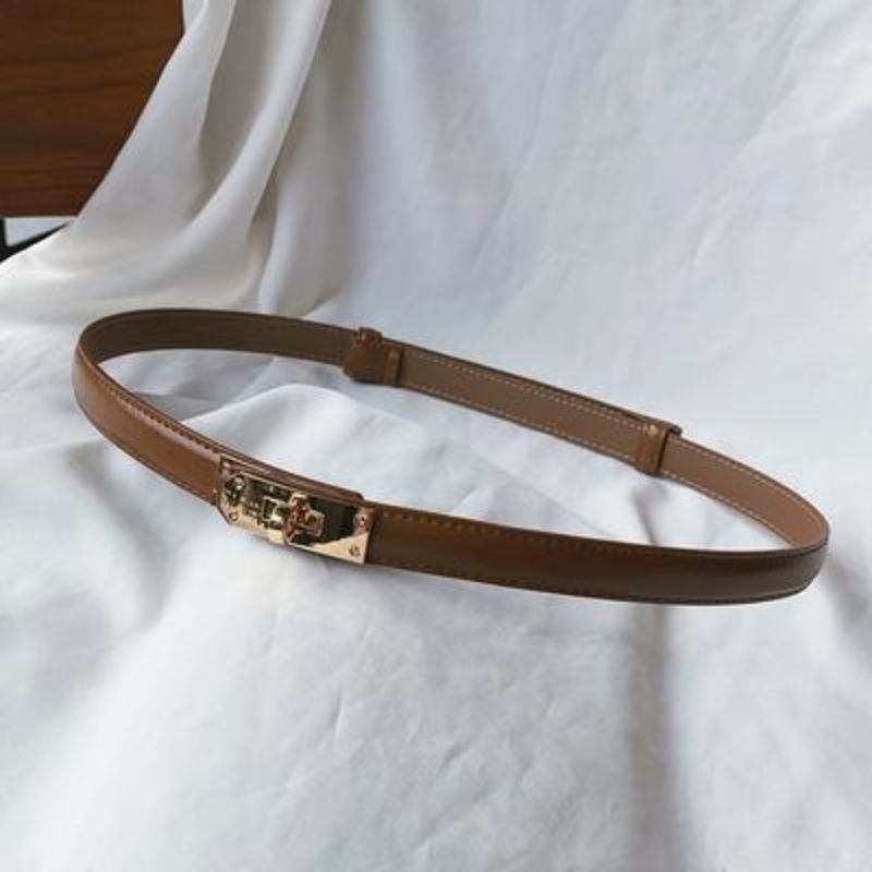 Thắt Lưng Da Bò Khóa Bấm Có Thể Điều Chỉnh Phong Cách Hàn Quốc Thời Trang Cho Nữ