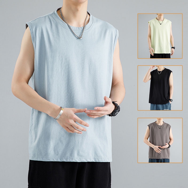 Áo Ba Lỗ Thể Thao Màu Trơn Thời Trang Mùa Hè Mới Cho Nam