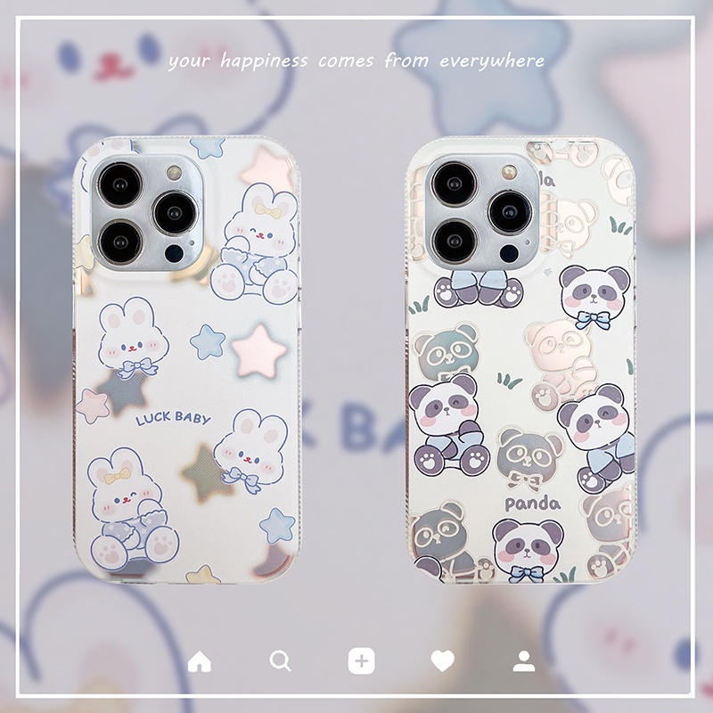 Ốp iPhone chống sốc cho iphone 14 pro 13 pro max khung TPU chống vỡ iphone 12 pro 11 Ốp in hình gấu trúc dễ thương