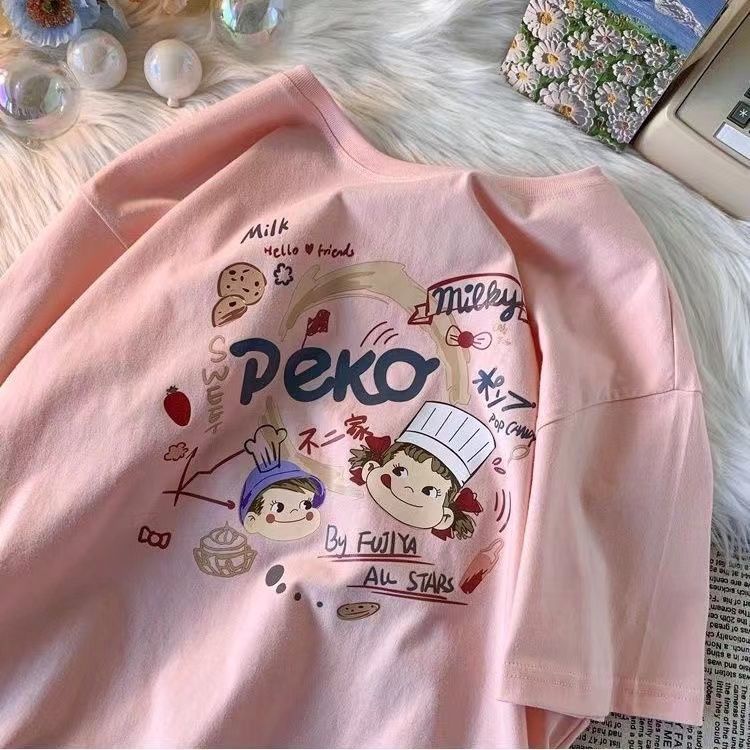 Áo Thun Cotton Tay Ngắn Họa Tiết Hoạt Hình Thời Trang 2023 Cho Bé Gái