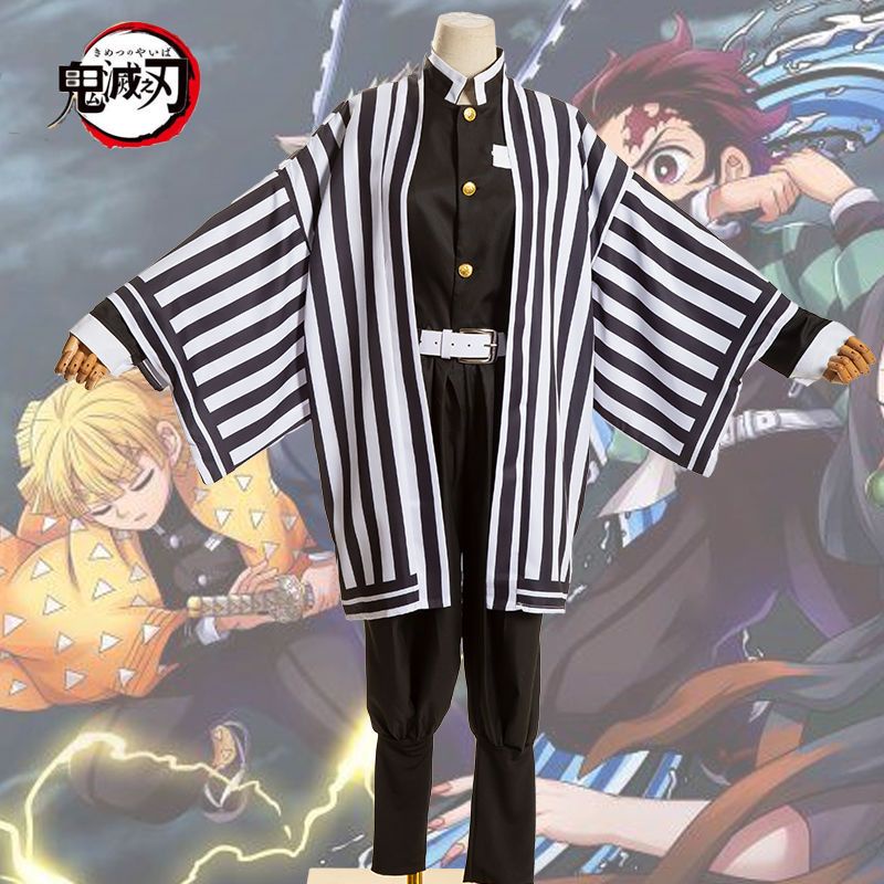 Demon Slayer Cosplay Iguro Obanai Kimetsu no Yaiba Anime  Team Costume Uniform White Snake Wig Halloween Party Clothes Outfi Full Set Men's Clothing