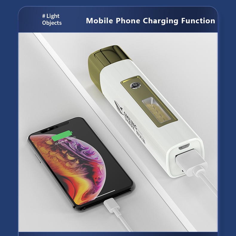 Smiling Shark Đèn pin led laser cỡ mini siêu sáng hình cá mập màu xanh lá/ đỏ kèm sạc USB tiện dụng cho giảng dạy 500M