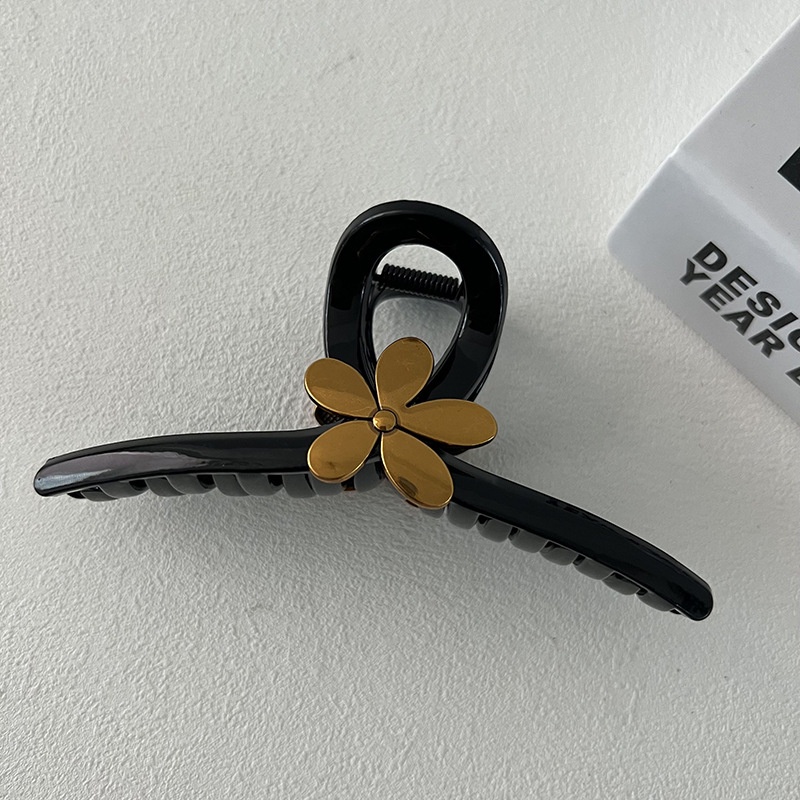 Kẹp Tóc Cỡ Lớn Màu Đen Phong Cách Hàn Quốc Cổ Điển Thời Trang Mùa Hè Cho Nữ