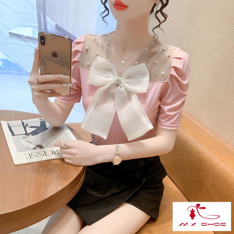 Áo Sơ Mi Tay Phồng Dài Cổ Chữ V Phong Cách Pháp Sang Trọng Cho Nữ