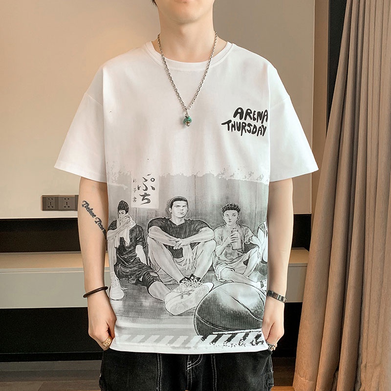 Áo Thun Tay Ngắn Cổ Tròn In Họa Tiết Thời Trang Mùa Hè Cho Nam