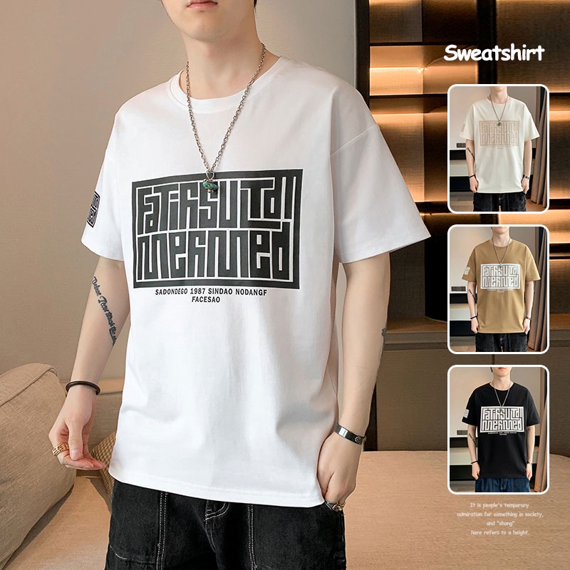 Áo Thun Tay Ngắn Cổ Tròn In Hình Thời Trang Mùa Hè Mới Cho Nam