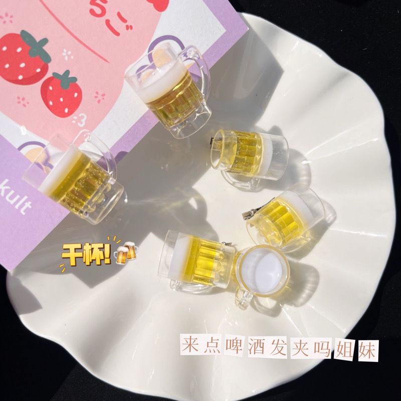 Kẹp Tóc Hình Ly Bia Dễ Thương Cho Nữ